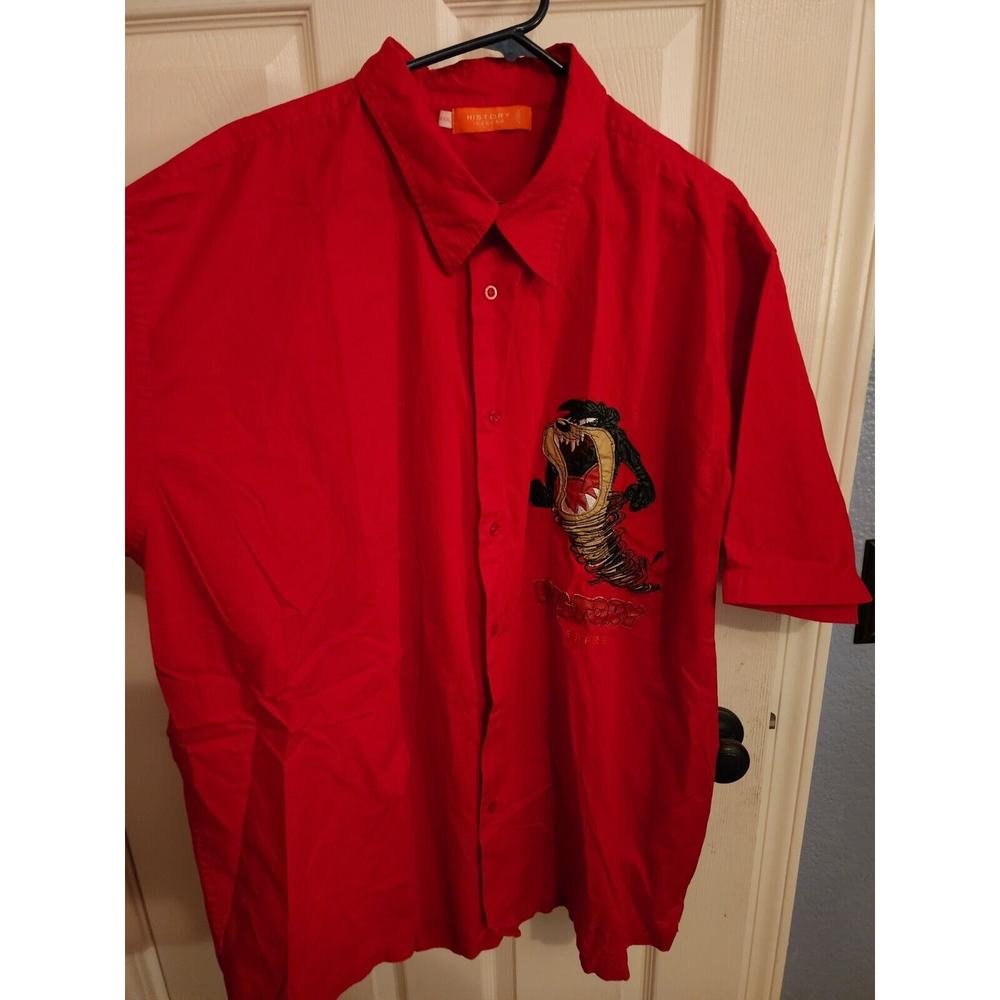 VINTAGE‎ Rare Iceberg Shirt Mens XXXL Red Button Up Short Sleeve Taz 90s
